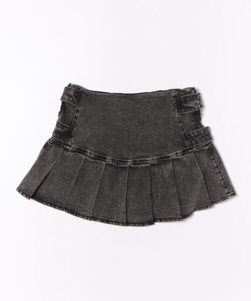 Figments(フィグメンツ)の「ダブルベルトデニムプリーツミニスカパン(スカート・レディース・その他1/ブラック/ブルー・SMALL/MEDIUM)」の6枚目の写真