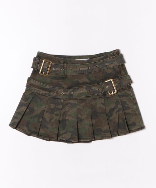 Figments(フィグメンツ)の「ダブルベルトデニムプリーツミニスカパン(スカート・レディース・その他1/ブラック/ブルー・SMALL/MEDIUM)」の7枚目の写真