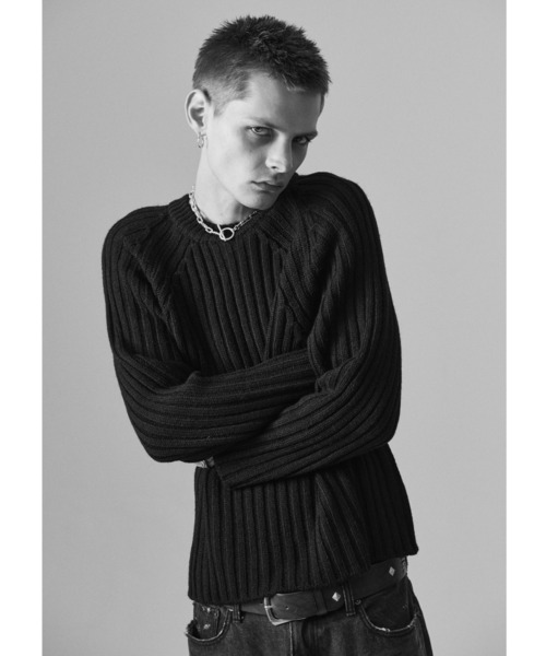 glamb(グラム)の「Blue Noise Low Gauge Rib Knit / ブルーノイズローゲージリブニット(ニット/セーター・メンズ・ブラック/ホワイト/ブラウン・M/L)」の11枚目の写真