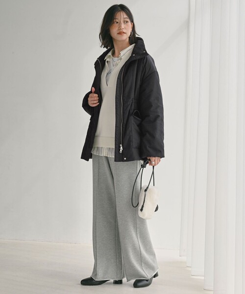 WEB限定】＜at ease＞パフ ブルゾン（ナイロンジャケット）｜green