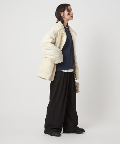 green label relaxing（グリーンレーベルリラクシング）の「【WEB限定】＜at ease＞パフ ブルゾン（ナイロンジャケット・レディース・オフホワイト/ブラック・FREE）」の20枚目の写真