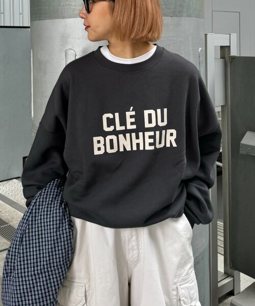 WEB限定】【UNISEX】CLE'DUビッグシルエット裏起毛ロゴスウェット