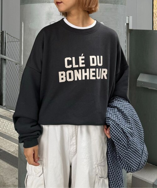 CIAOPANIC TYPY（チャオパニックティピー）の「【WEB限定】【UNISEX】CLE'DUビッグシルエット裏起毛ロゴスウェット（スウェット・レディース・チャコールグレー/グレー/ネイビー・MEDIUM/LARGE）」の21枚目の写真