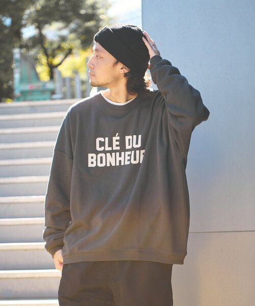 CIAOPANIC TYPY（チャオパニックティピー）の「【WEB限定】【UNISEX】CLE'DUビッグシルエット裏起毛ロゴスウェット（スウェット・レディース・チャコールグレー/グレー/ネイビー・MEDIUM/LARGE）」の9枚目の写真