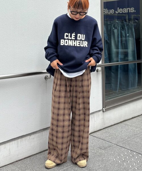 WEB限定】CLE'DUビッグシルエットロゴスウェット（スウェット