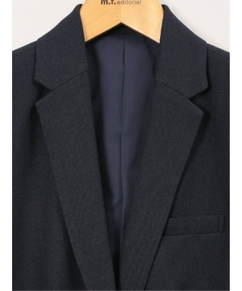 m.f.editorial（エムエフエディトリアル）の「【ストレッチ ウォッシャブル】m.f.エディトリアル レディース シャーク 1ボタンジャケット 紺(セットアップ可能)（スーツジャケット・レディース・ネイビー・MEDIUM/LARGE/X-LARGE/S）」の3枚目の写真