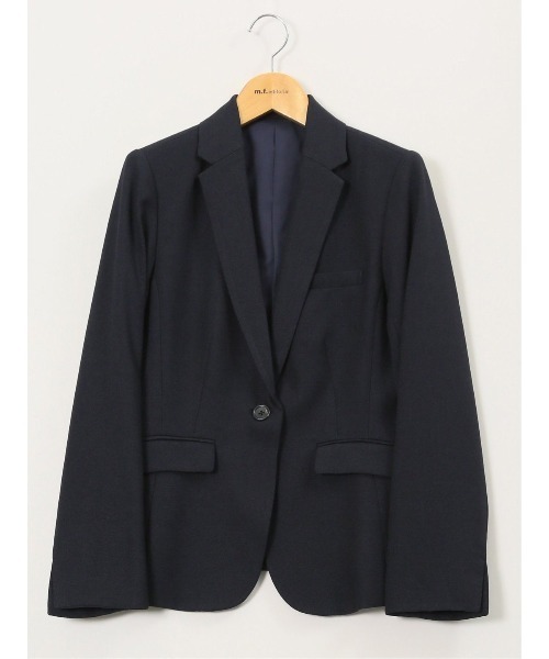 m.f.editorial（エムエフエディトリアル）の「【ストレッチ ウォッシャブル】m.f.エディトリアル レディース シャーク 1ボタンジャケット 紺(セットアップ可能)（スーツジャケット・レディース・ネイビー・MEDIUM/LARGE/X-LARGE/S）」の15枚目の写真