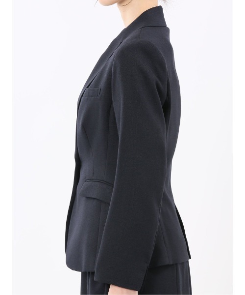 m.f.editorial（エムエフエディトリアル）の「【ストレッチ ウォッシャブル】m.f.エディトリアル レディース シャーク 1ボタンジャケット 紺(セットアップ可能)（スーツジャケット・レディース・ネイビー・MEDIUM/LARGE/X-LARGE/S）」の11枚目の写真