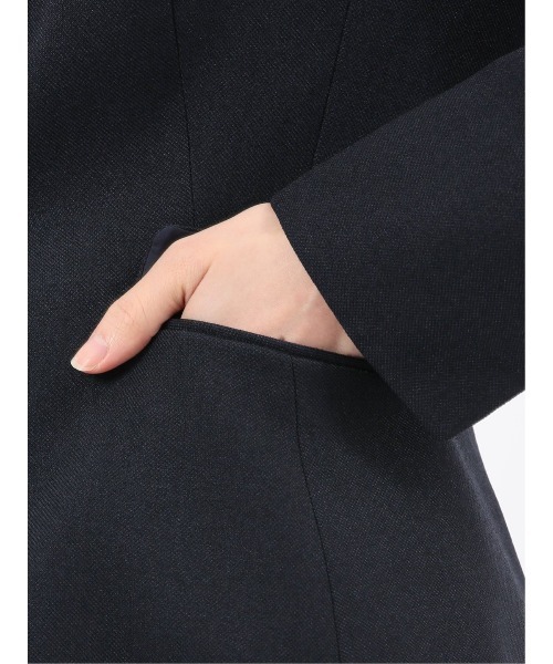 m.f.editorial（エムエフエディトリアル）の「【ストレッチ ウォッシャブル】m.f.エディトリアル レディース シャーク 1ボタンジャケット 紺(セットアップ可能)（スーツジャケット・レディース・ネイビー・MEDIUM/LARGE/X-LARGE/S）」の14枚目の写真