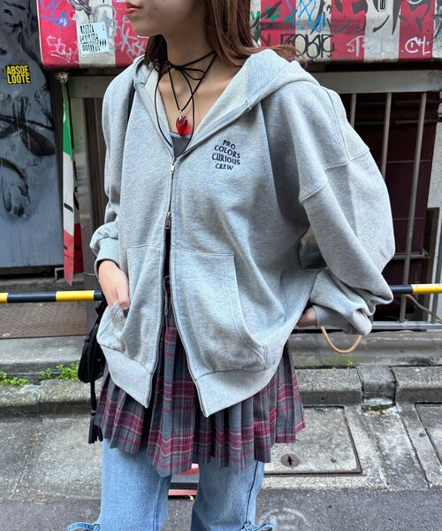 CIAOPANIC(チャオパニック)の「【新色追加】ピグメント刺繍ダブルジップパーカー(Tシャツ/カットソー・レディース・ピンク/イエロー/カーキ/オレンジ/パープル/ブルー/グレー/チャコールグレー/ブラウン/ネイビー/サーモンピンク・FREE)」の15枚目の写真