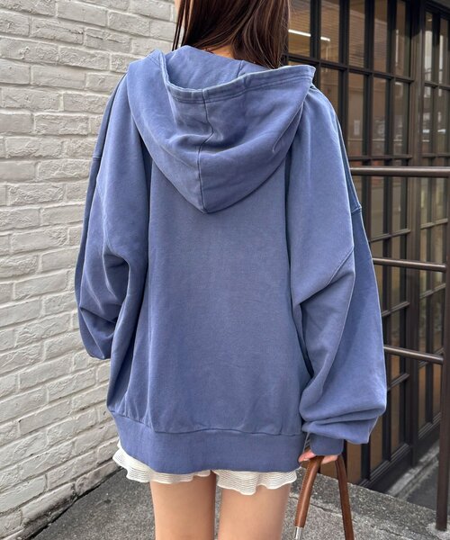 CIAOPANIC（チャオパニック）の「【新色追加】ピグメント刺繍ダブルジップパーカー（Tシャツ/カットソー・レディース・ピンク/イエロー/カーキ/オレンジ/パープル/ブルー/グレー/チャコールグレー/ブラウン/ネイビー/サーモンピンク・FREE）」の17枚目の写真