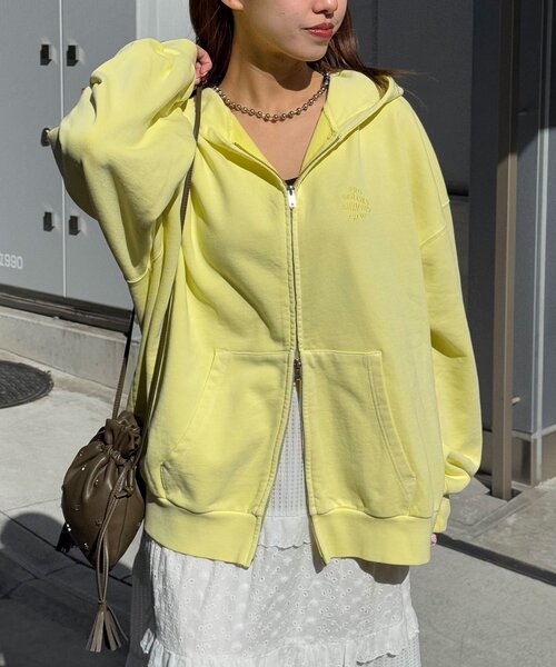 新色追加】ピグメント刺繍ダブルジップパーカー（Tシャツ/カットソー