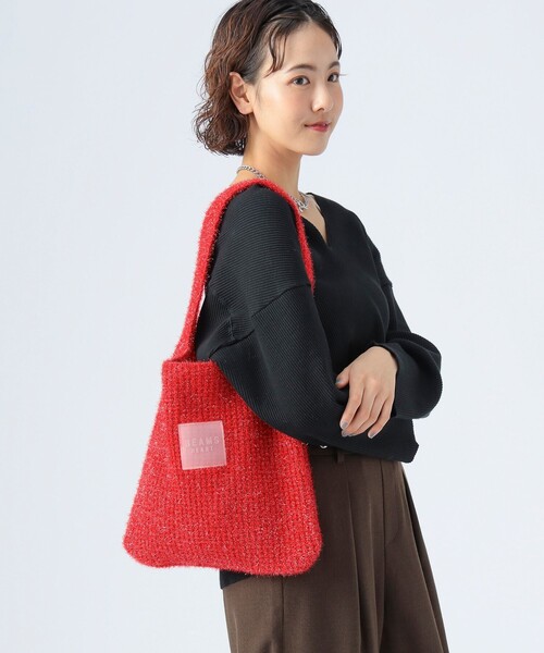 BEAMS HEART（ビームスハート）の「グリッター ニット バッグ（クラッチバッグ・レディース・レッド/シルバー/ブラック・ONE SIZE）」の2枚目の写真