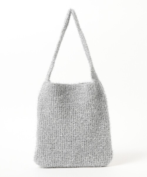 BEAMS HEART（ビームスハート）の「グリッター ニット バッグ（クラッチバッグ・レディース・レッド/シルバー/ブラック・ONE SIZE）」の4枚目の写真