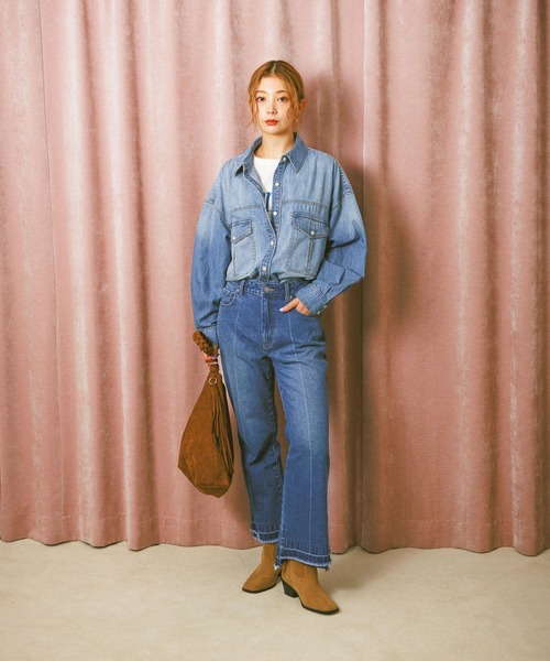 BAYFLOW（ベイフロー）の「ヴィンテージデニムシャツ（シャツ/ブラウス・レディース・ブラック/ブルー/ケミカルウォッシュ・FREE）」の18枚目の写真