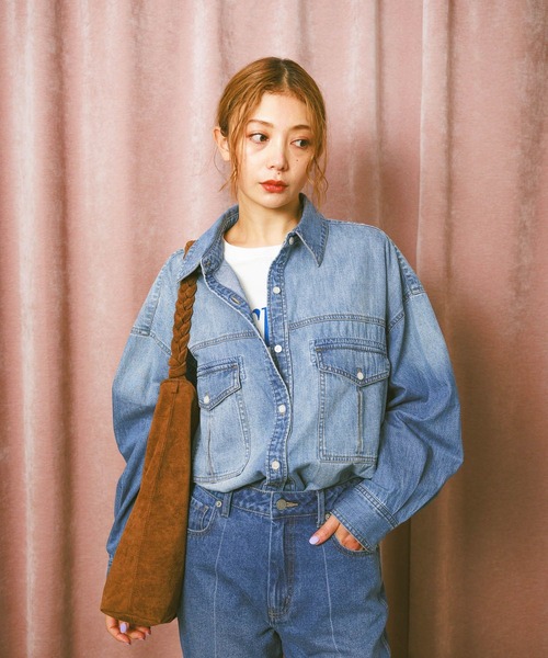 BAYFLOW（ベイフロー）の「ヴィンテージデニムシャツ（シャツ/ブラウス・レディース・ブラック/ブルー/ケミカルウォッシュ・FREE）」の20枚目の写真