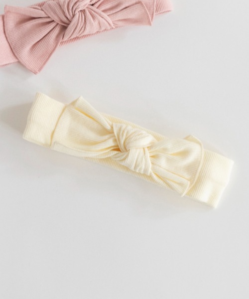 BRANSHES（ブランシェス）の「【ベビー】テレコヘアバンド（ヘアバンド・キッズ・アイボリー/ピンク・FREE）」の2枚目の写真