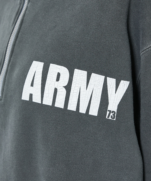 Johnbull（ジョンブル）の「【JOHNBULL/ジョンブル】ARMY スウェットハーフジップ /プルオーバー 裏毛 /ユニセックス（スウェット・メンズ・チャコールグレー/ネイビー/ブラウン・M/L）」の13枚目の写真