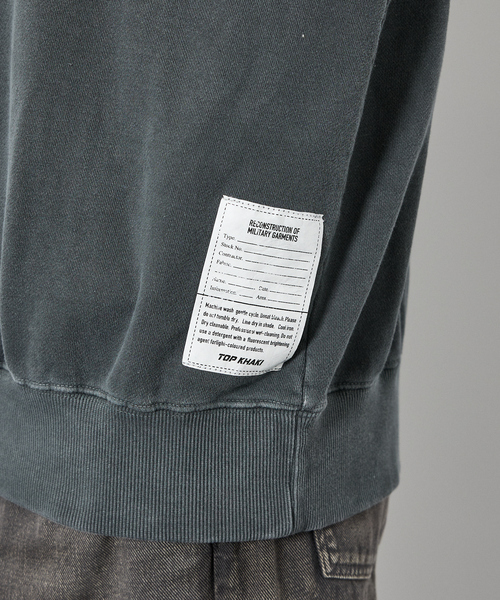 Johnbull（ジョンブル）の「【JOHNBULL/ジョンブル】ARMY スウェットハーフジップ /プルオーバー 裏毛 /ユニセックス（スウェット・メンズ・チャコールグレー/ネイビー/ブラウン・M/L）」の14枚目の写真