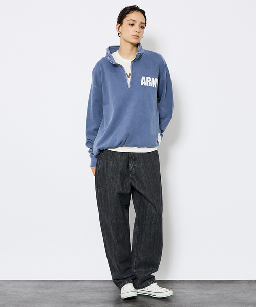 Johnbull（ジョンブル）の「【JOHNBULL/ジョンブル】ARMY スウェットハーフジップ /プルオーバー 裏毛 /ユニセックス（スウェット・メンズ・チャコールグレー/ネイビー/ブラウン・M/L）」の15枚目の写真