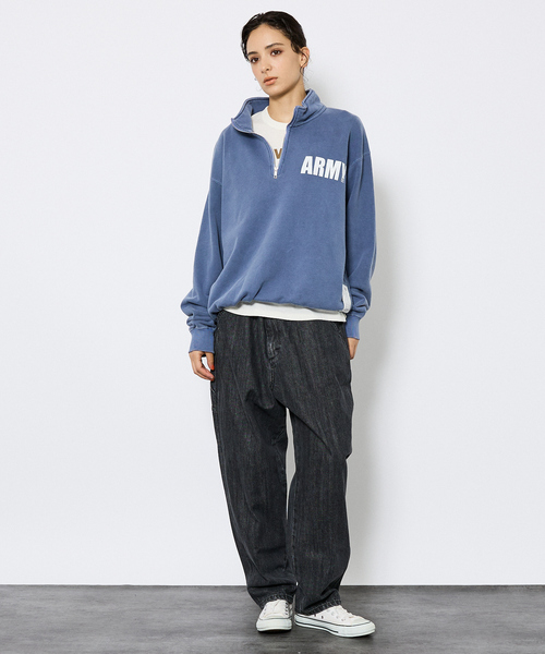 Johnbull（ジョンブル）の「【JOHNBULL/ジョンブル】ARMY スウェットハーフジップ /プルオーバー 裏毛 /ユニセックス（スウェット・メンズ・チャコールグレー/ネイビー/ブラウン・M/L）」の16枚目の写真