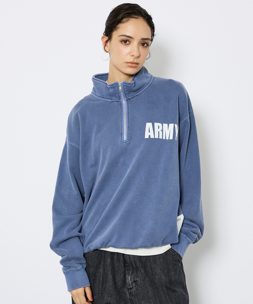 Johnbull（ジョンブル）の「【JOHNBULL/ジョンブル】ARMY スウェットハーフジップ /プルオーバー 裏毛 /ユニセックス（スウェット・メンズ・チャコールグレー/ネイビー/ブラウン・M/L）」の17枚目の写真