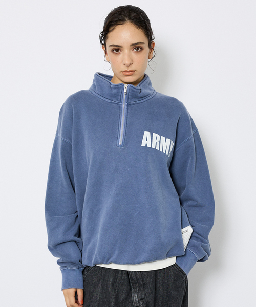 Johnbull（ジョンブル）の「【JOHNBULL/ジョンブル】ARMY スウェットハーフジップ /プルオーバー 裏毛 /ユニセックス（スウェット・メンズ・チャコールグレー/ネイビー/ブラウン・M/L）」の18枚目の写真