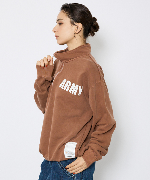 Johnbull（ジョンブル）の「【JOHNBULL/ジョンブル】ARMY スウェットハーフジップ /プルオーバー 裏毛 /ユニセックス（スウェット・メンズ・チャコールグレー/ネイビー/ブラウン・M/L）」の22枚目の写真