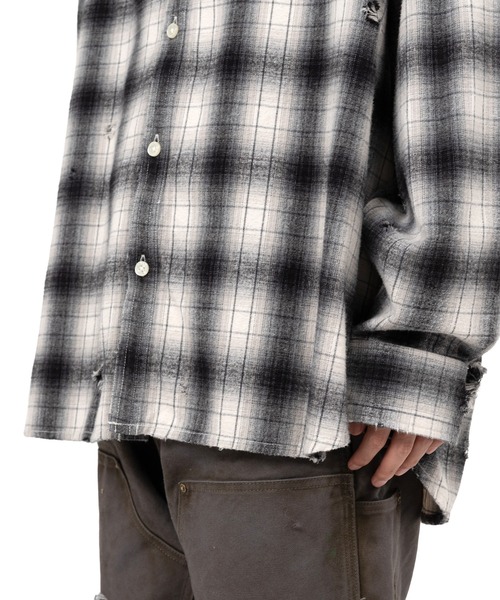 KAMIYA（カミヤ）の「Hooded Check Shirt（シャツ/ブラウス・メンズ・ブラック/ブラウン/グレー・M/S）」の16枚目の写真