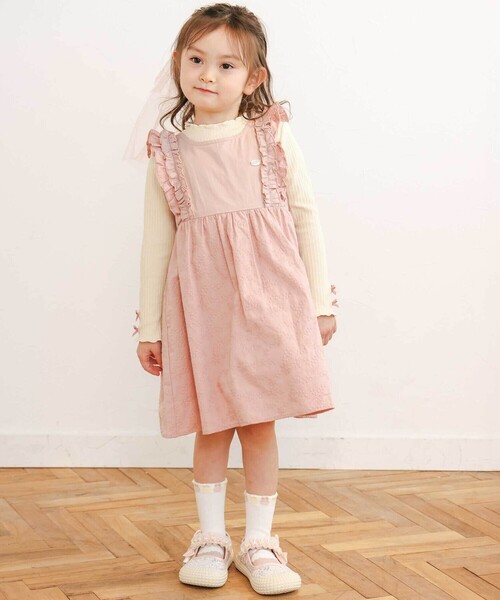 SLAP SLIP（スラップスリップ）の「肩フリル花柄レースジャンパースカート(80~130cm)（ジャンパースカート・キッズ・ピンク/パープル・90cm/80ｃｍ/100cm/130cm/120cm/110cm）」の17枚目の写真