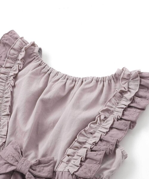 SLAP SLIP（スラップスリップ）の「肩フリル花柄レースジャンパースカート(80~130cm)（ジャンパースカート・キッズ・ピンク/パープル・90cm/80ｃｍ/100cm/130cm/120cm/110cm）」の4枚目の写真