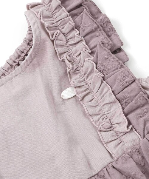 SLAP SLIP（スラップスリップ）の「肩フリル花柄レースジャンパースカート(80~130cm)（ジャンパースカート・キッズ・ピンク/パープル・90cm/80ｃｍ/100cm/130cm/120cm/110cm）」の5枚目の写真