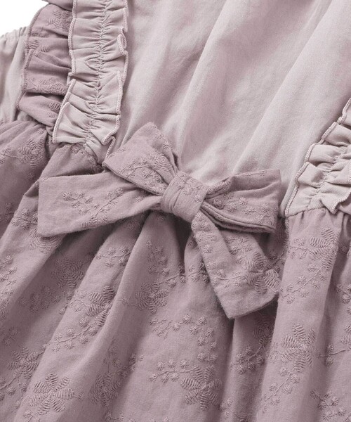 SLAP SLIP（スラップスリップ）の「肩フリル花柄レースジャンパースカート(80~130cm)（ジャンパースカート・キッズ・ピンク/パープル・90cm/80ｃｍ/100cm/130cm/120cm/110cm）」の6枚目の写真