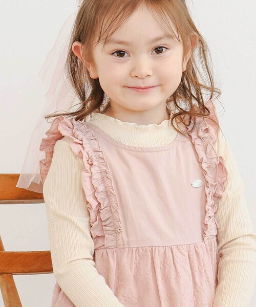 SLAP SLIP（スラップスリップ）の「肩フリル花柄レースジャンパースカート(80~130cm)（ジャンパースカート・キッズ・ピンク/パープル・90cm/80ｃｍ/100cm/130cm/120cm/110cm）」の14枚目の写真