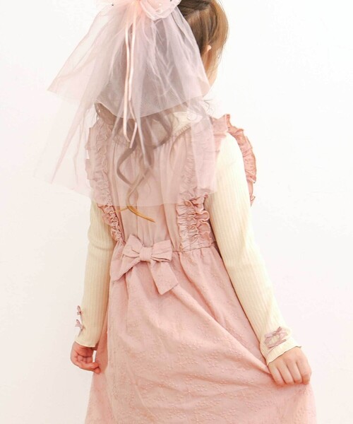 SLAP SLIP（スラップスリップ）の「肩フリル花柄レースジャンパースカート(80~130cm)（ジャンパースカート・キッズ・ピンク/パープル・90cm/80ｃｍ/100cm/130cm/120cm/110cm）」の15枚目の写真