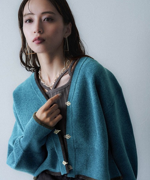 HARE（ハレ）の「モールハイショクショートVネックカーディガン(HARE