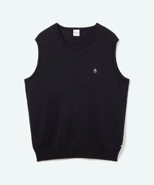penguin BY MUNSINGWEAR(ペンギン バイ マンシングウェア)の「60’S KNIT VEST ニットベスト ゴルフウェア(ベスト・メンズ・ブラック/ホワイト・M/L/XL)」の2枚目の写真