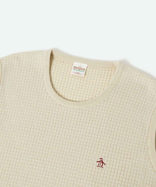 penguin BY MUNSINGWEAR(ペンギン バイ マンシングウェア)の「60’S KNIT VEST ニットベスト ゴルフウェア(ベスト・メンズ・ブラック/ホワイト・M/L/XL)」の4枚目の写真