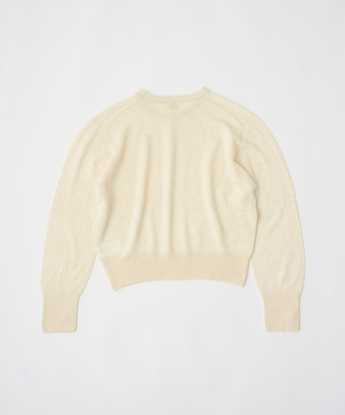 UNFIL(アンフィル)の「UNFIL アンフィル / royal baby alpaca crew-neck P/O ロイヤルベビーアルパカクルーネックプルオーバーニット / WVFL-UW108(ニット/セーター・レディース・アイボリー/グレー・1)」の3枚目の写真