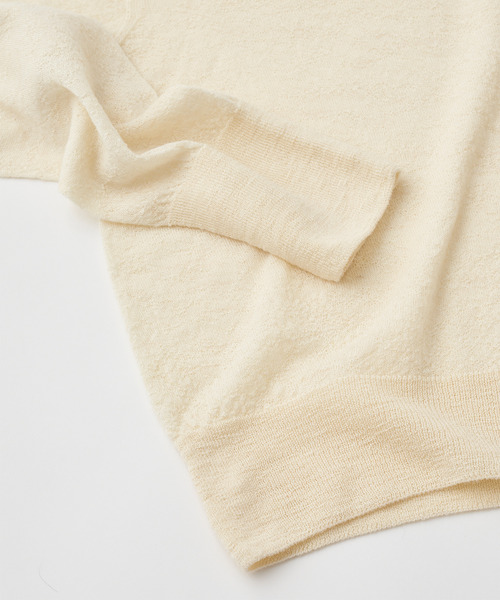 UNFIL(アンフィル)の「UNFIL アンフィル / royal baby alpaca crew-neck P/O ロイヤルベビーアルパカクルーネックプルオーバーニット / WVFL-UW108(ニット/セーター・レディース・アイボリー/グレー・1)」の4枚目の写真