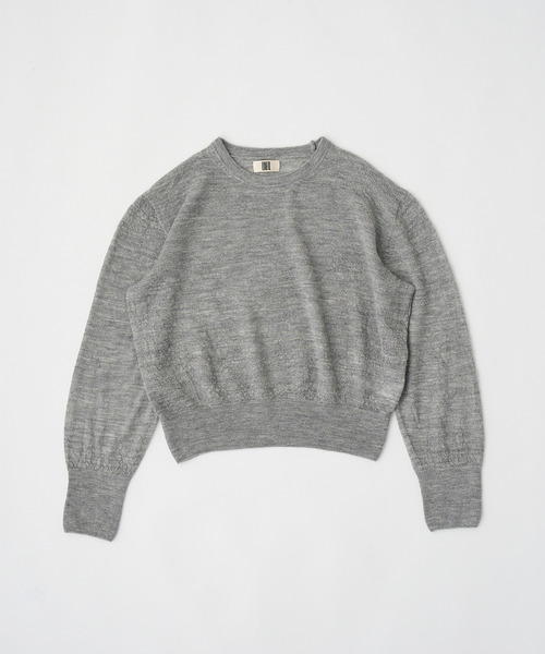 UNFIL(アンフィル)の「UNFIL アンフィル / royal baby alpaca crew-neck P/O ロイヤルベビーアルパカクルーネックプルオーバーニット / WVFL-UW108(ニット/セーター・レディース・アイボリー/グレー・1)」の6枚目の写真