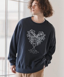 スウェット（ブルー・ネイビー/青色系・花柄・ボタニカル柄