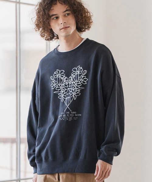 CAMBIO(カンビオ)の「msw1767- プリントCNスウェット_Paper-cutting(2502111MCB)(スウェット・メンズ・ブラック/ネイビー/アッシュ・M/L/XL)」の5枚目の写真