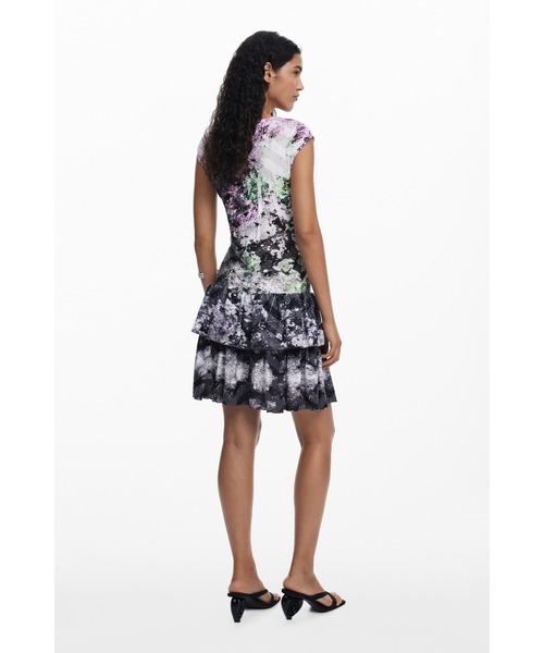 Desigual(デシグアル)の「クリスチャン・ラクロワ アブストラクトフローラル ノースリーブショートドレス 結婚式二次会(ワンピース・レディース・ブラック・S/M/L/XL/XS)」の5枚目の写真