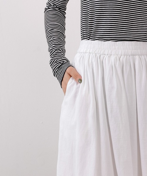 セール】スカラップ刺繍 ロングスカート 裏地付き（スカート