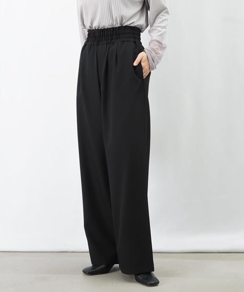 LUCA/LADY LUCK LUCA(ルカ/レディラックルカ)の「LC/LLL Wゴムギャザーパンツ/ハイウエストギャザーパンツ【セットアップ着用可】(その他パンツ・レディース・ブラック/キャメル・FREE)」の1枚目の写真