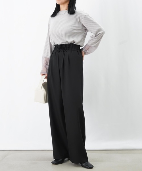 LUCA/LADY LUCK LUCA(ルカ/レディラックルカ)の「LC/LLL Wゴムギャザーパンツ/ハイウエストギャザーパンツ【セットアップ着用可】(その他パンツ・レディース・ブラック/キャメル・FREE)」の4枚目の写真