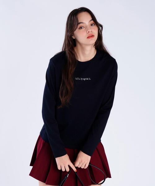 To b. by agnes b.（トゥービーバイアニエスベー）の「コットン ロングスリーブ Tシャツ（Tシャツ/カットソー・レディース・ブラック・40/38）」の7枚目の写真