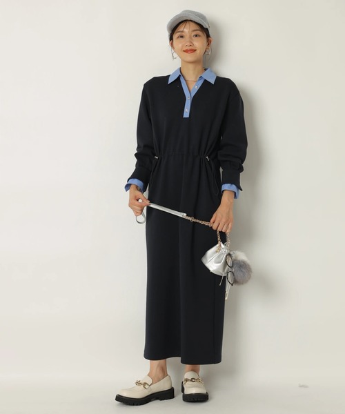 【新品タグ付】JUSGLITTY ヘンリードロストワンピース ジャスグリッティー JUSGLITTY ヘンリードロストワンピース （黒