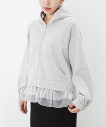 LUCA/LADY LUCK LUCA | LC/LLL 裾チュール裏毛パーカー(Tシャツ/カットソー)